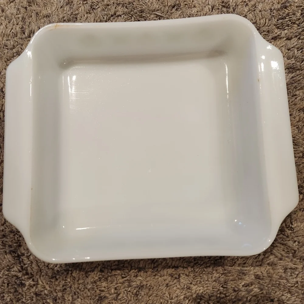 Anchor Hocking, Fire King, Square Baking dish, Green Meadow
